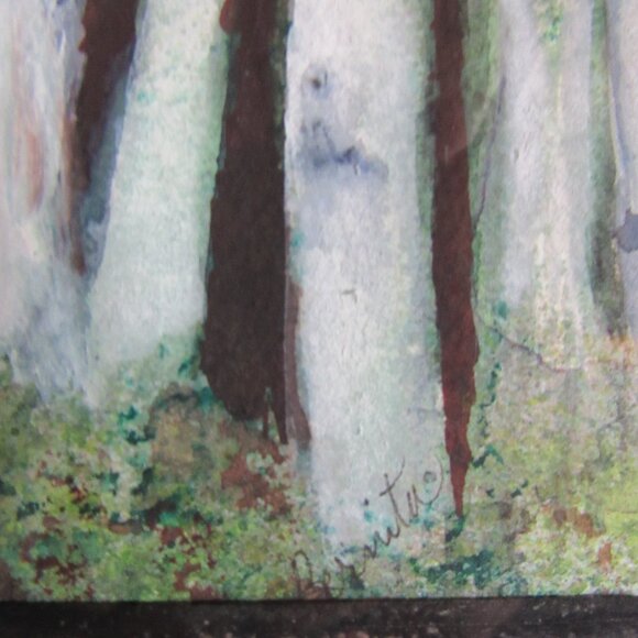 Vintage Aspen Tree Painting Signed - Picture 2 of 3